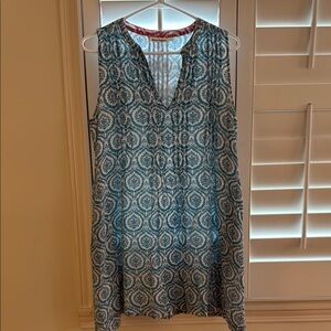 Sleeveless Roller Rabbit Blue and White Patterned Dress